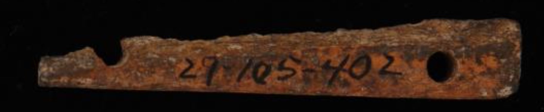 Detailed First Piece of Ivory Pierced at Each End